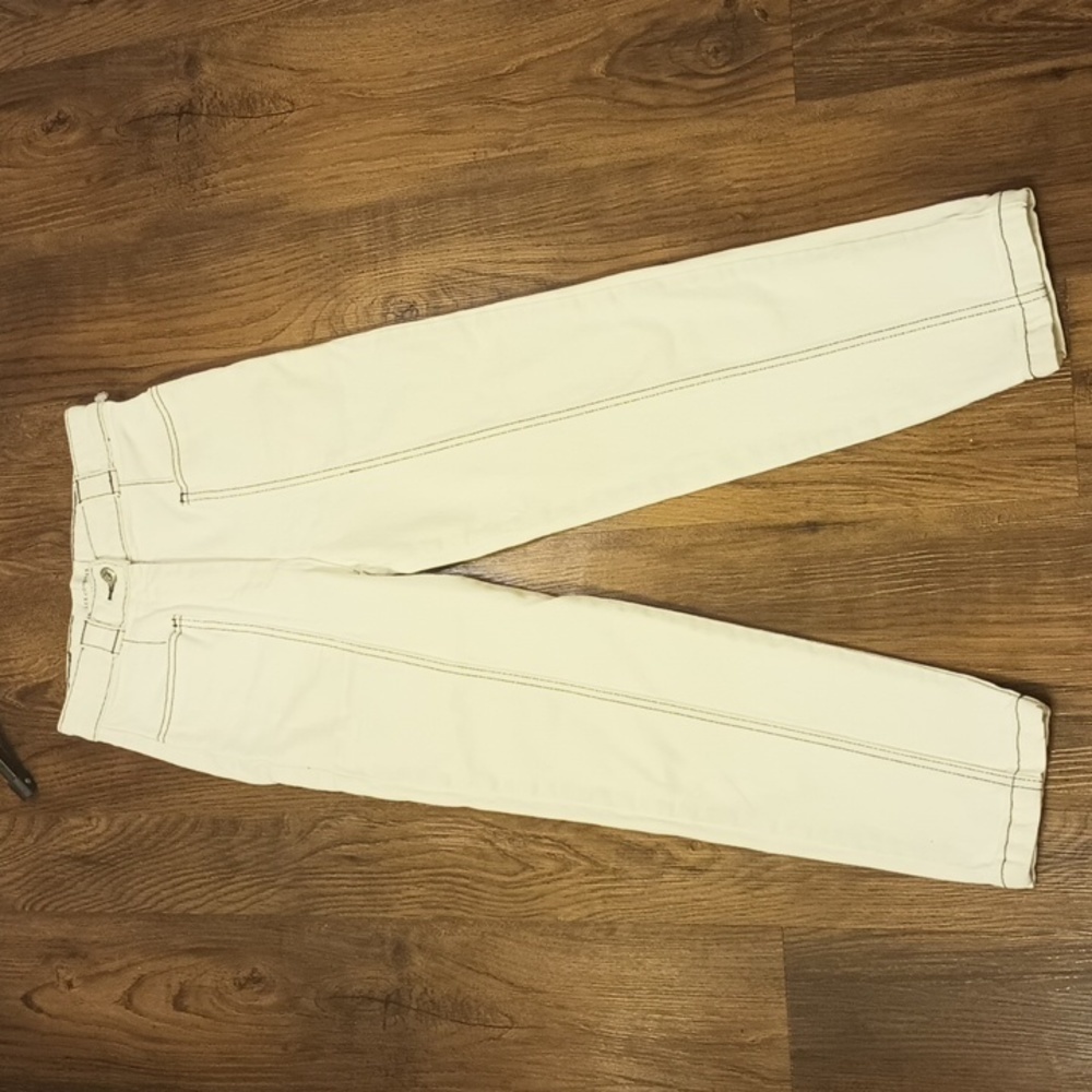 Les Coyotes De Paris White High Waisted Tapered Jeans ZZZ